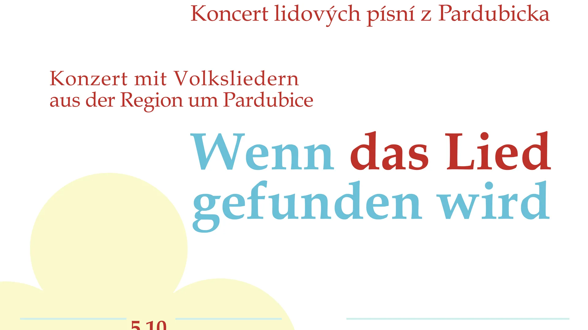 Konzertplakat für Brass Band-Konzert mit Volksliedern aus Pardubice